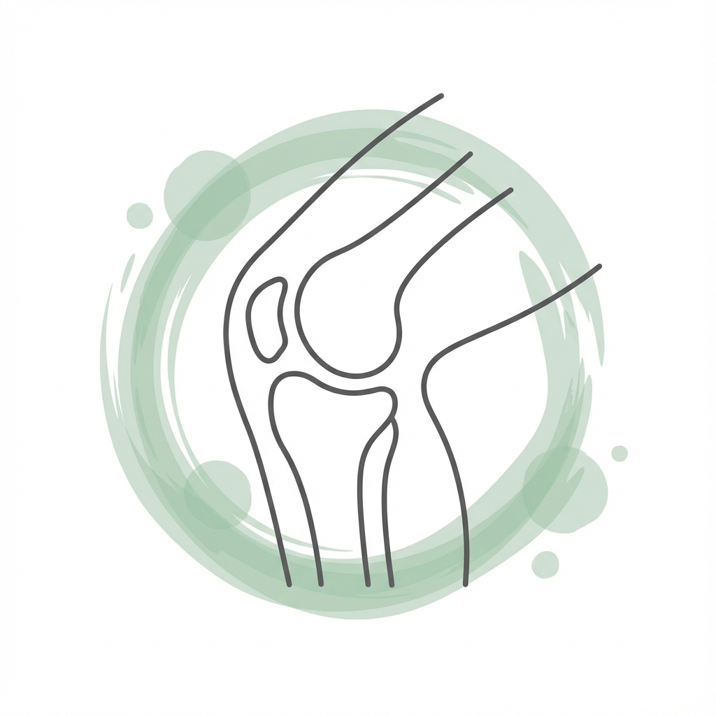 Minimalistische Illustration eines Gelenks als Symbol für Beweglichkeit
