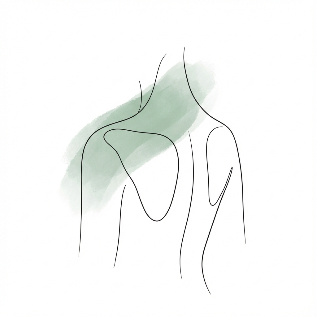 Ruhige Illustration von Nacken und Schultern als Symbol für Entspannung