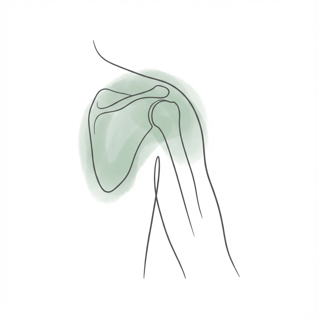 Ruhige Illustration des Schultergürtels als Symbol für Beweglichkeit